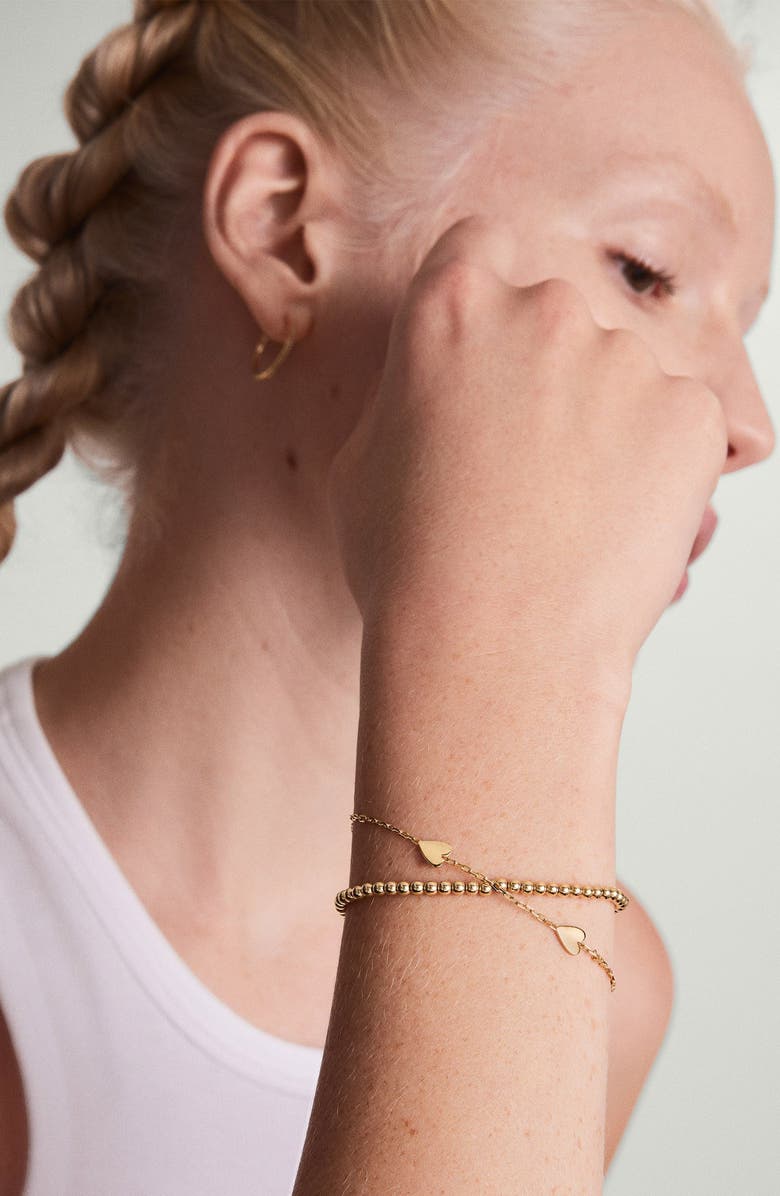 MEJURI Heart Station Bracelet, Alternate, color, 18K Gold Vermeil