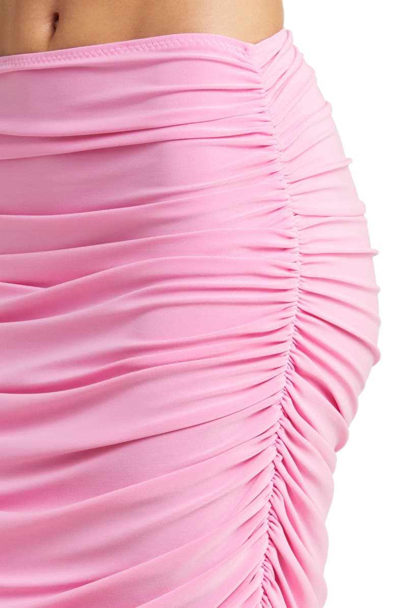 Norma Kamali Ruched High Waist Skirt, Alternate, color, 