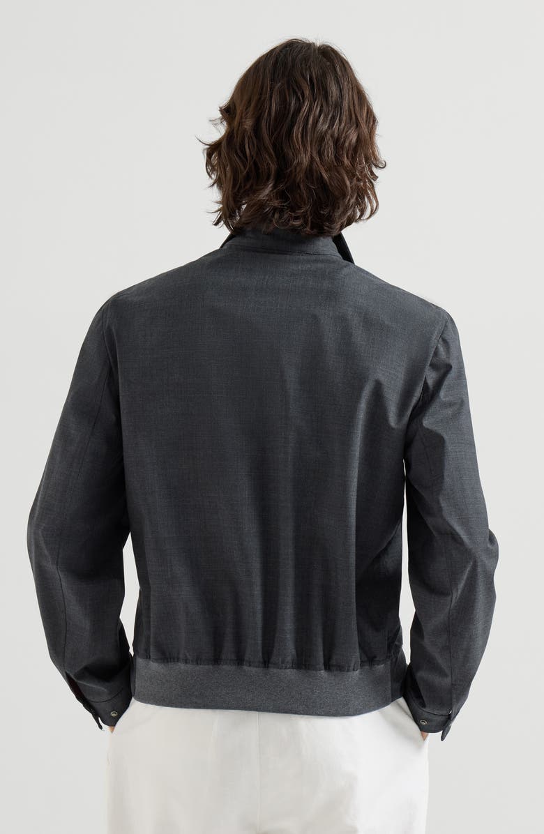 Brunello Cucinelli Virgin wool fresco outerwear jacket, Alternate, color, Dark Grey