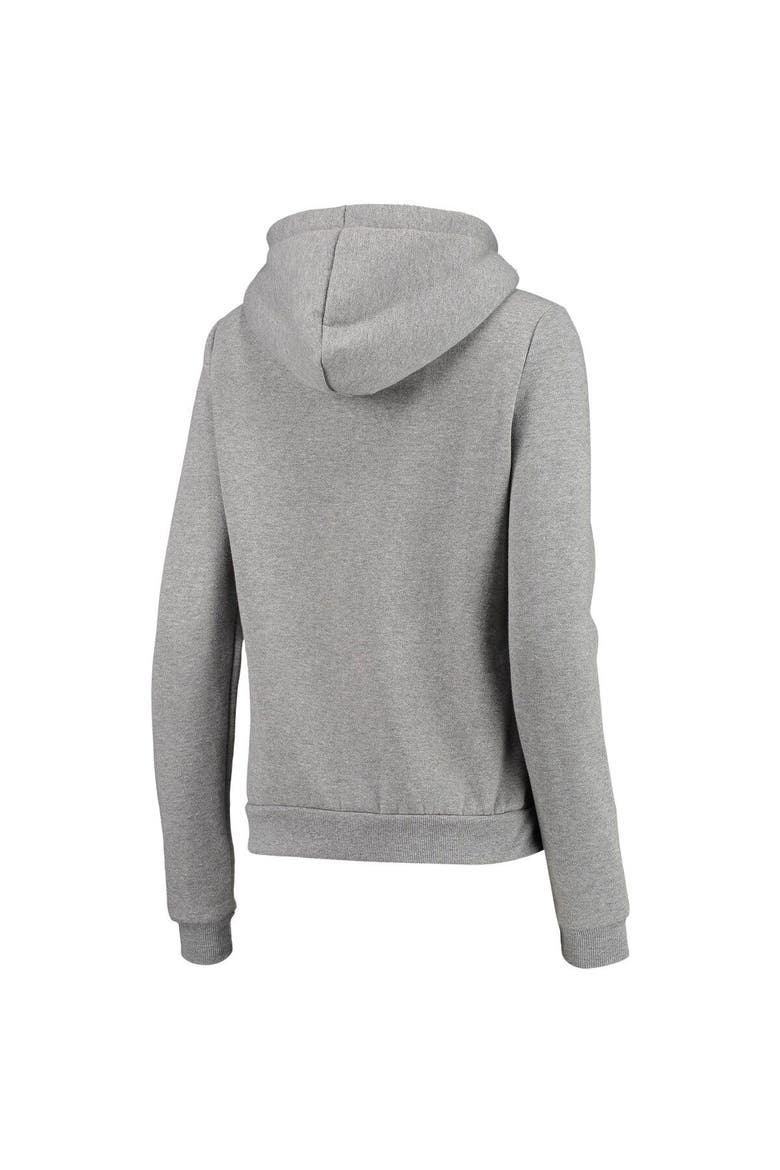 Women's Colosseum Heathered Gray Indiana Hoosiers Plaid Sherpa Pullover Hoodie, Alternate, color, Heather Gray