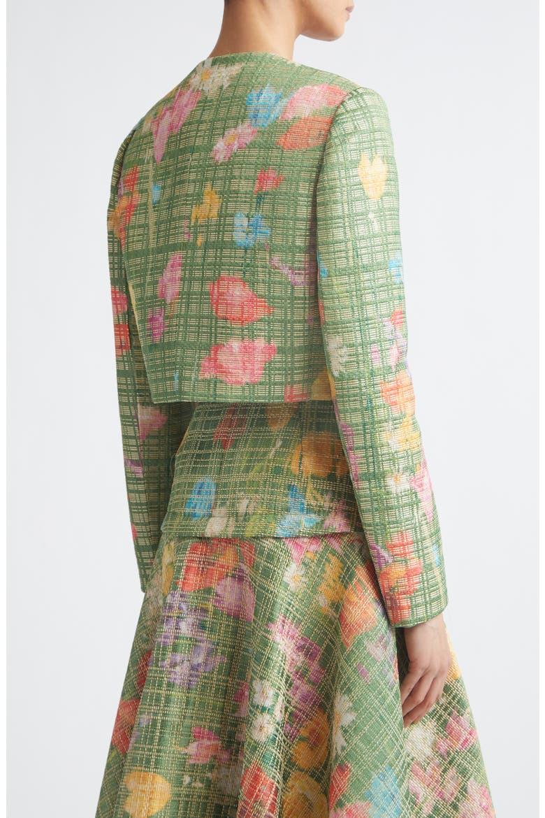 Floral Raffia Crop Blazer, Alternate, color, CACTUS MULTI
