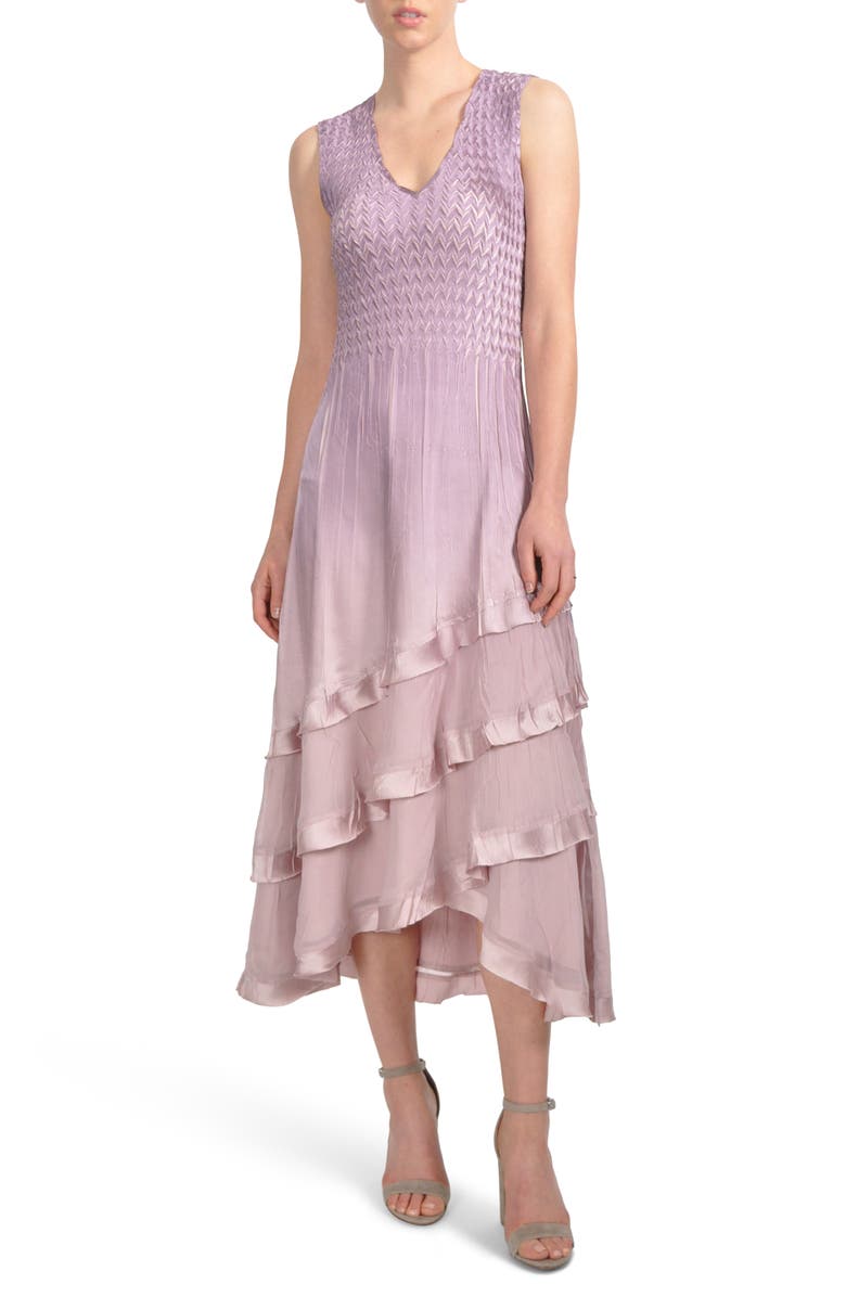 Komarov Tiered Hem Dress with Jacket, Alternate, color,