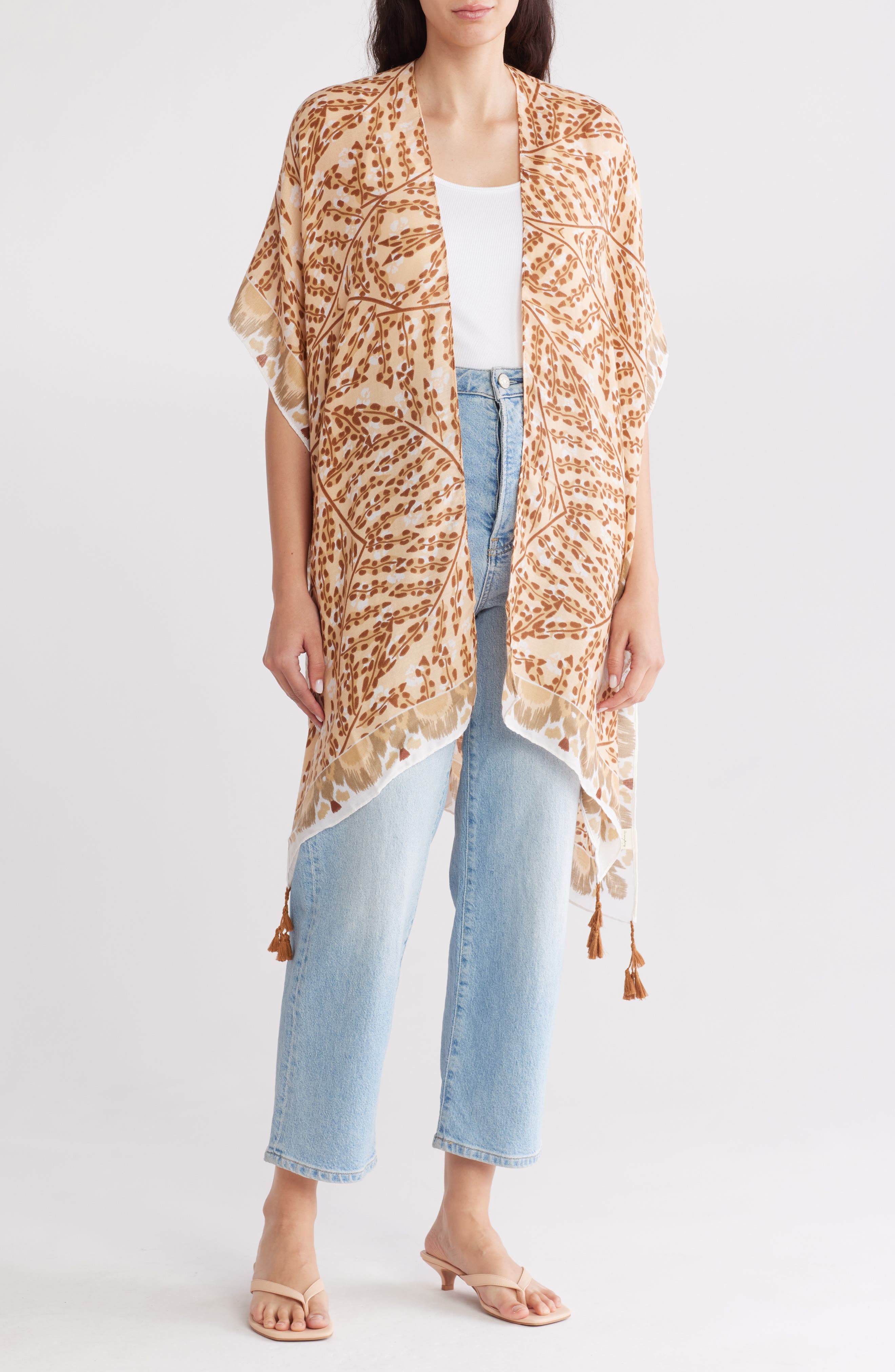 AREA STARS Abstract Print Ruana