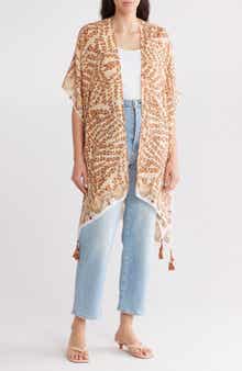 AREA STARS Abstract Print Ruana