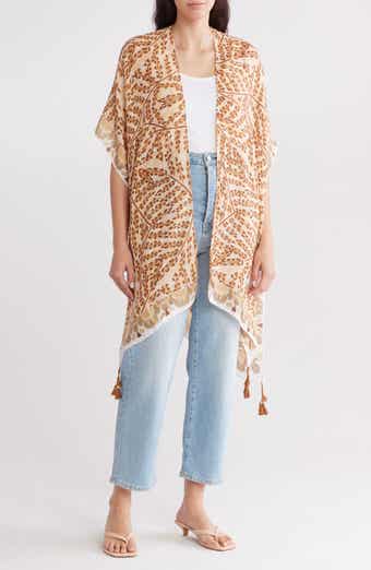 AREA STARS Abstract Print Ruana