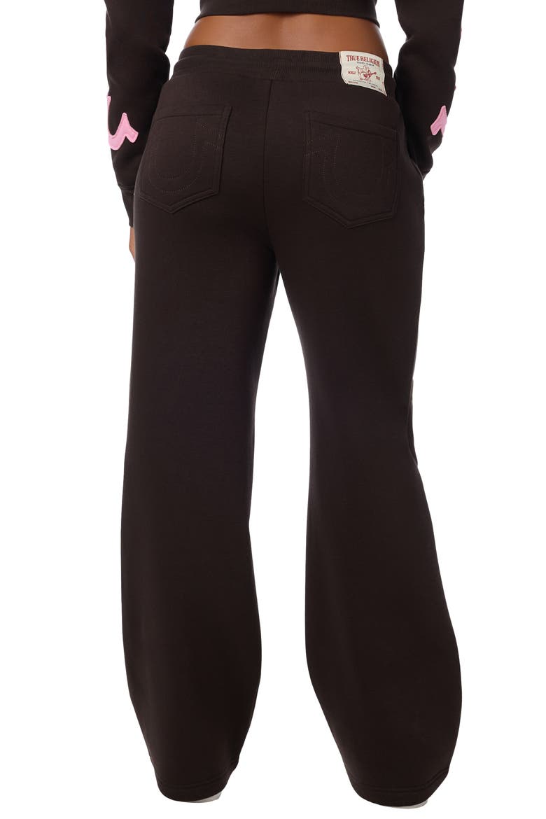 Applique Logo Mid Rise Straight Leg Sweatpants, Alternate, color, GANACHE