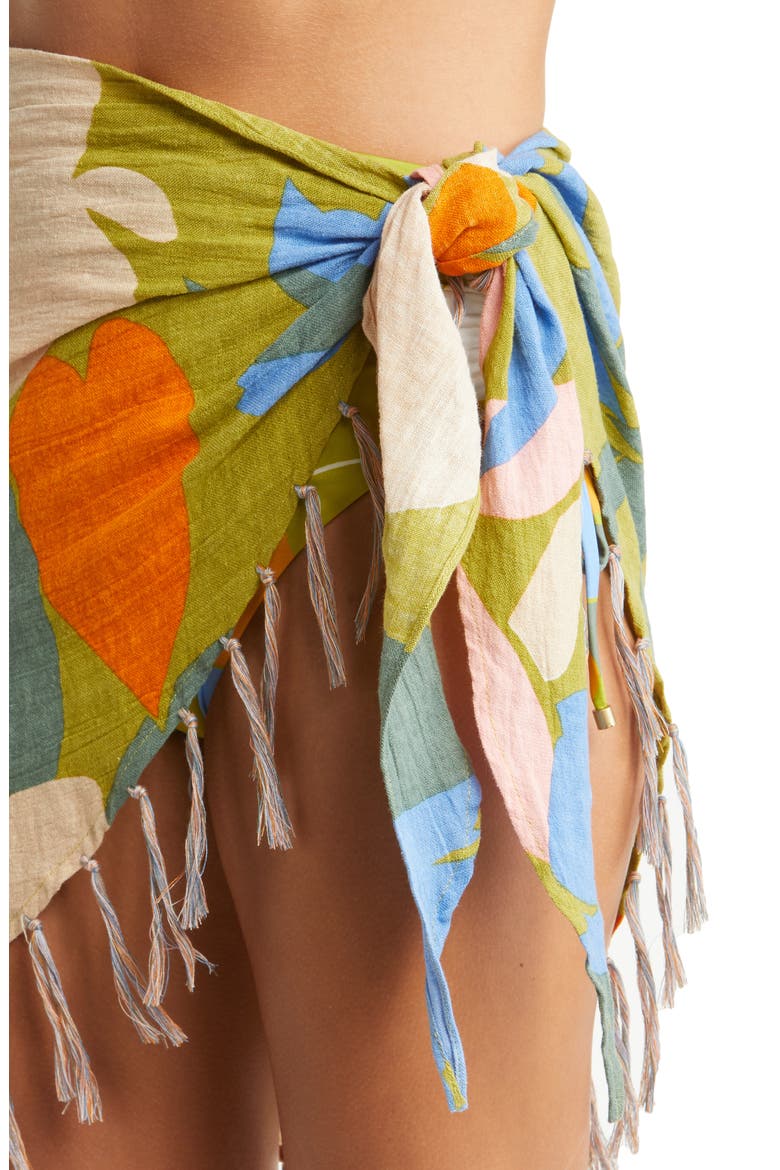 Sirena Tassel Cover-Up Sarong, Alternate, color, MINERAL CRINKLE LINEN