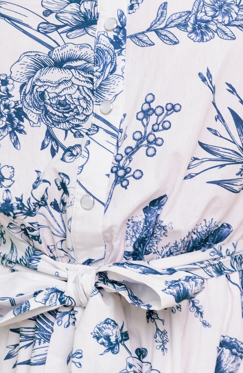 FLYING TOMATO Mini Shirtdress, Alternate, color, Ivory Blue