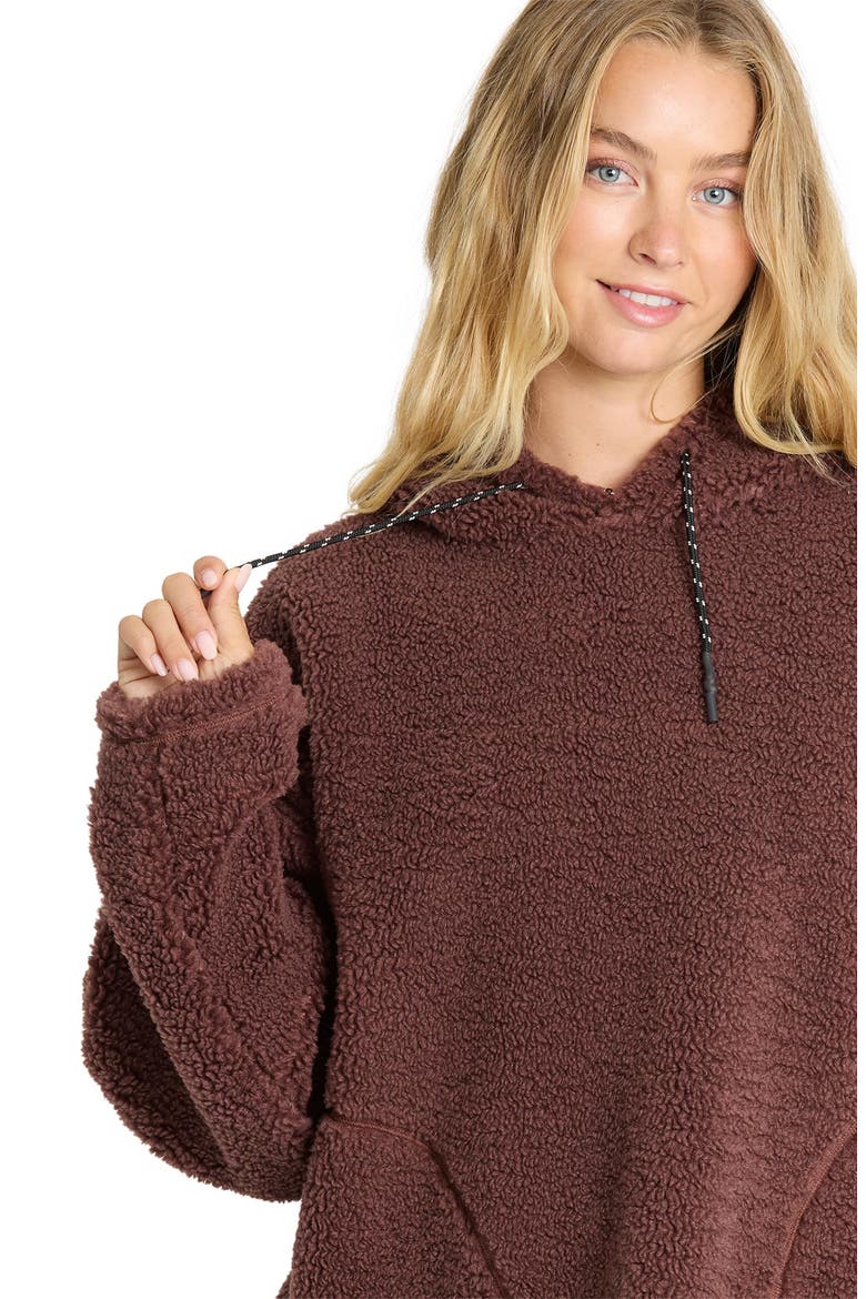 Time Out Sherpa Hoodie, Alternate, color, ESPRESSO