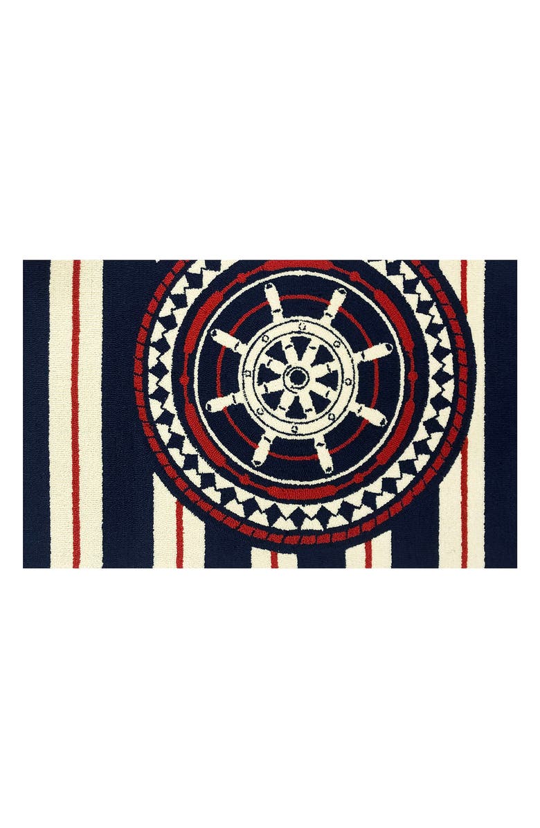 R16 HOME Nautical Wheel Doormat, Main, color, Blue/ White/ Red