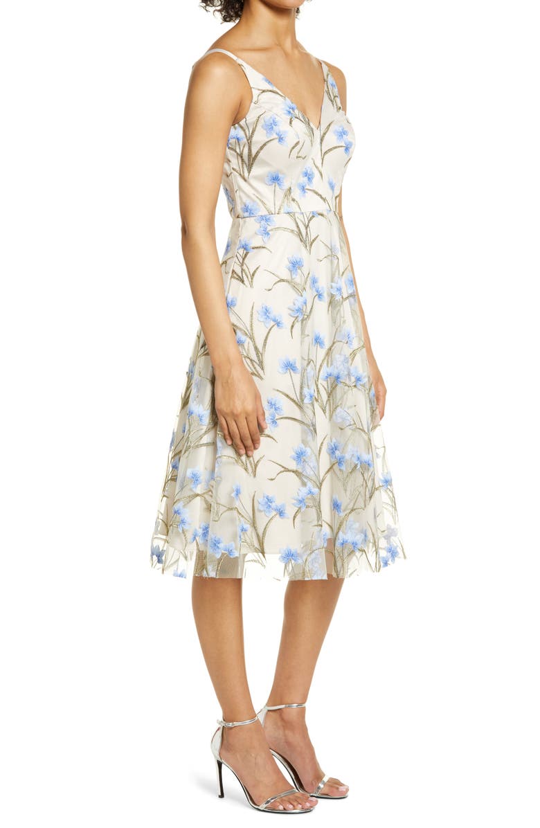 Eliza J Floral Embroidered Fit & Flare Dress, Alternate, color,