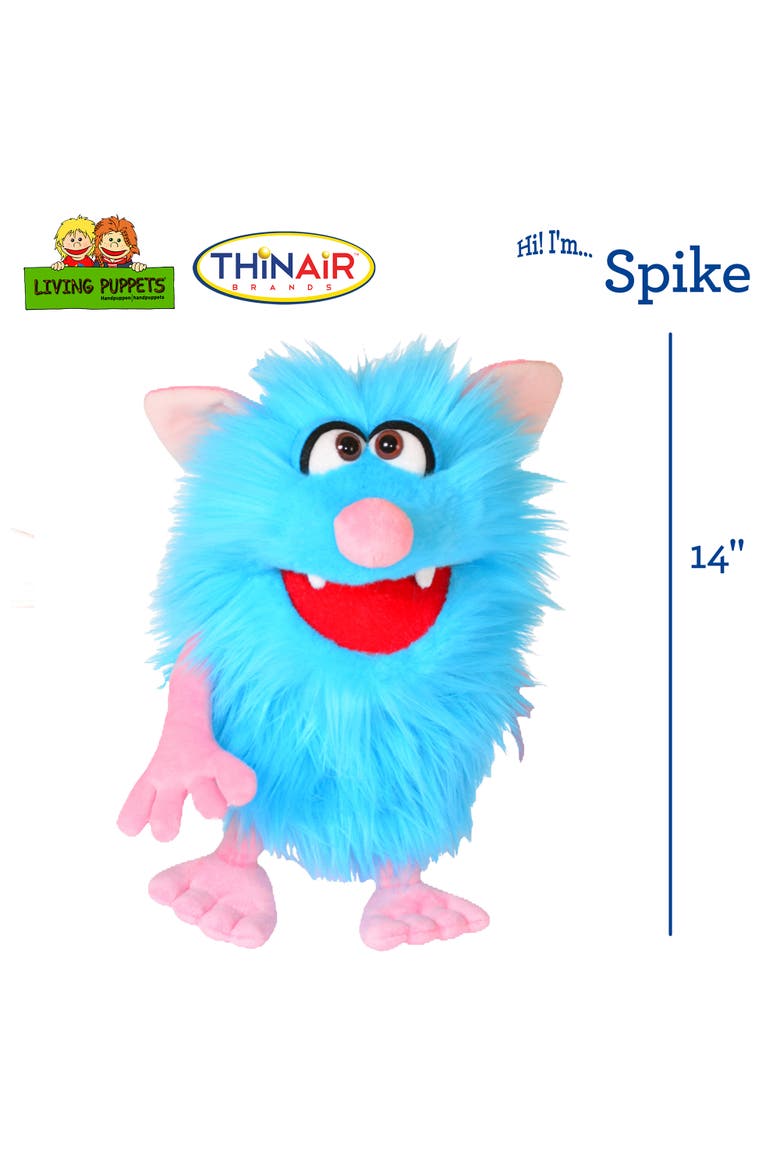 Spike The Blue Friendly Monster 14 Inch Plush Hand Puppet, Alternate, color, Blue
