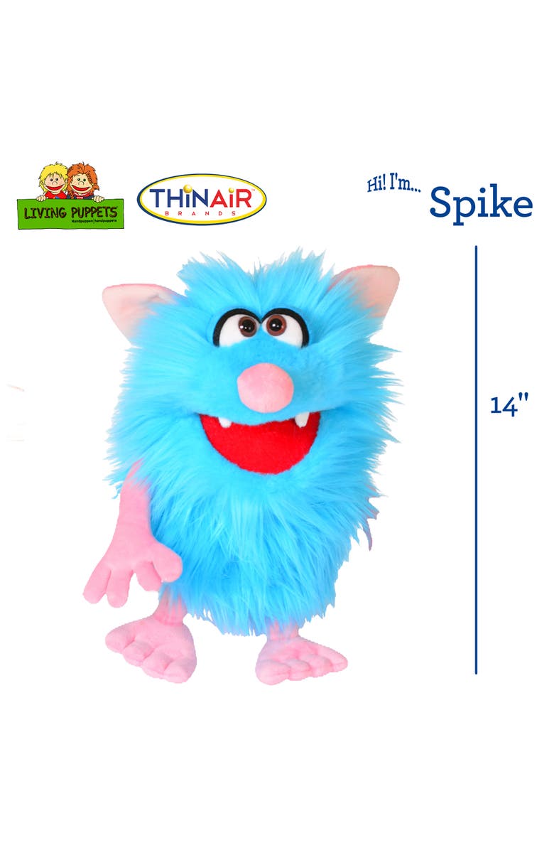 Living Puppets Spike The Blue Friendly Monster 14 Inch Plush Hand Puppet, Alternate, color, Blue