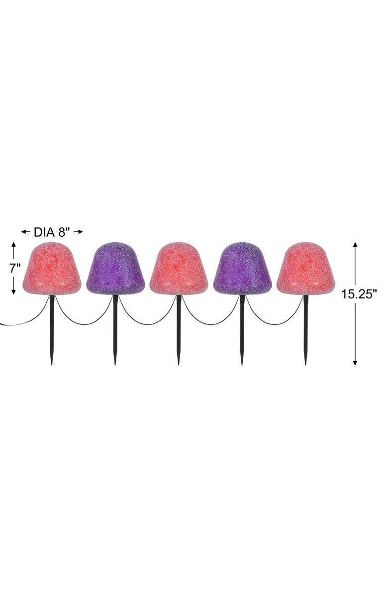 Mr. Halloween Set of 5 LED Gumdrop Pathway Lights - Orange and Purple, Alternate, color, Multicolor