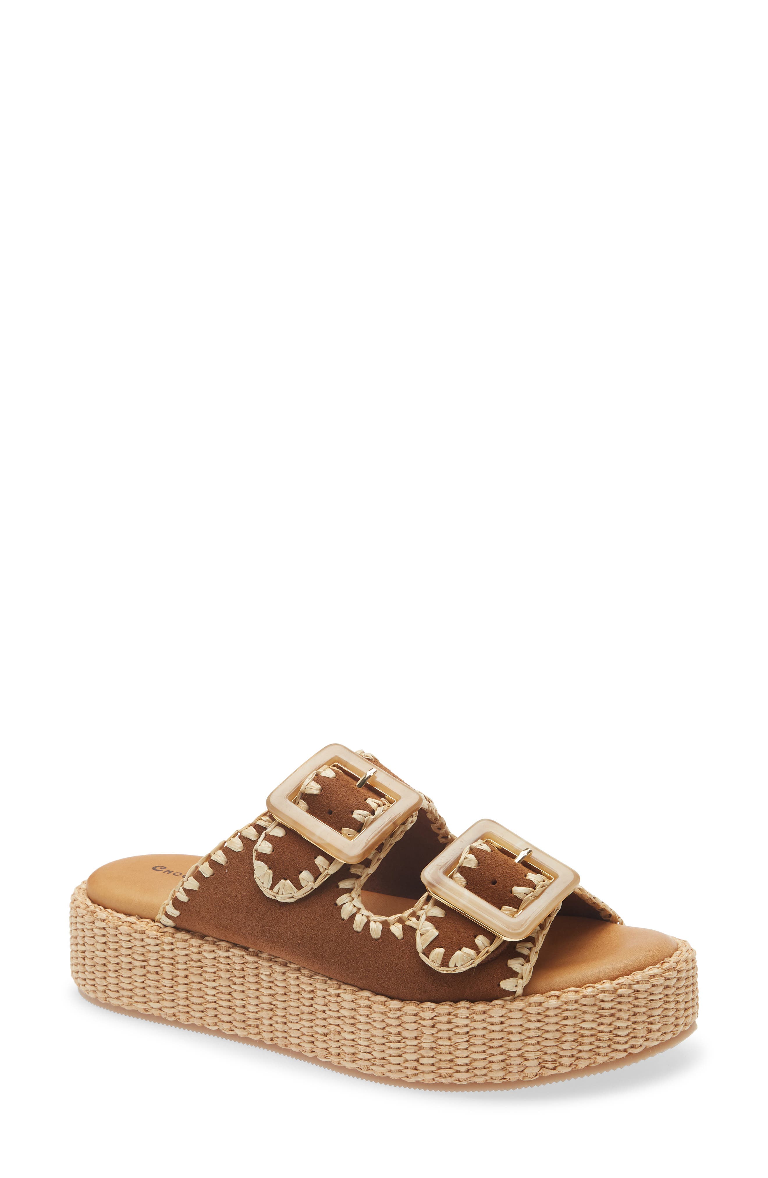 Chocolat Blu Chia Platform Slide Sandal, Main, color, Cinnamon Suede