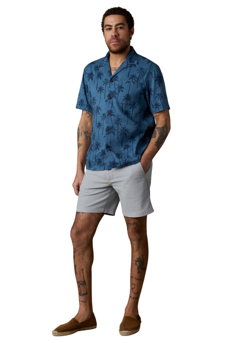 Breeze Linen BlendCamp Shirt, Alternate, color, OCEAN SHORE TREES