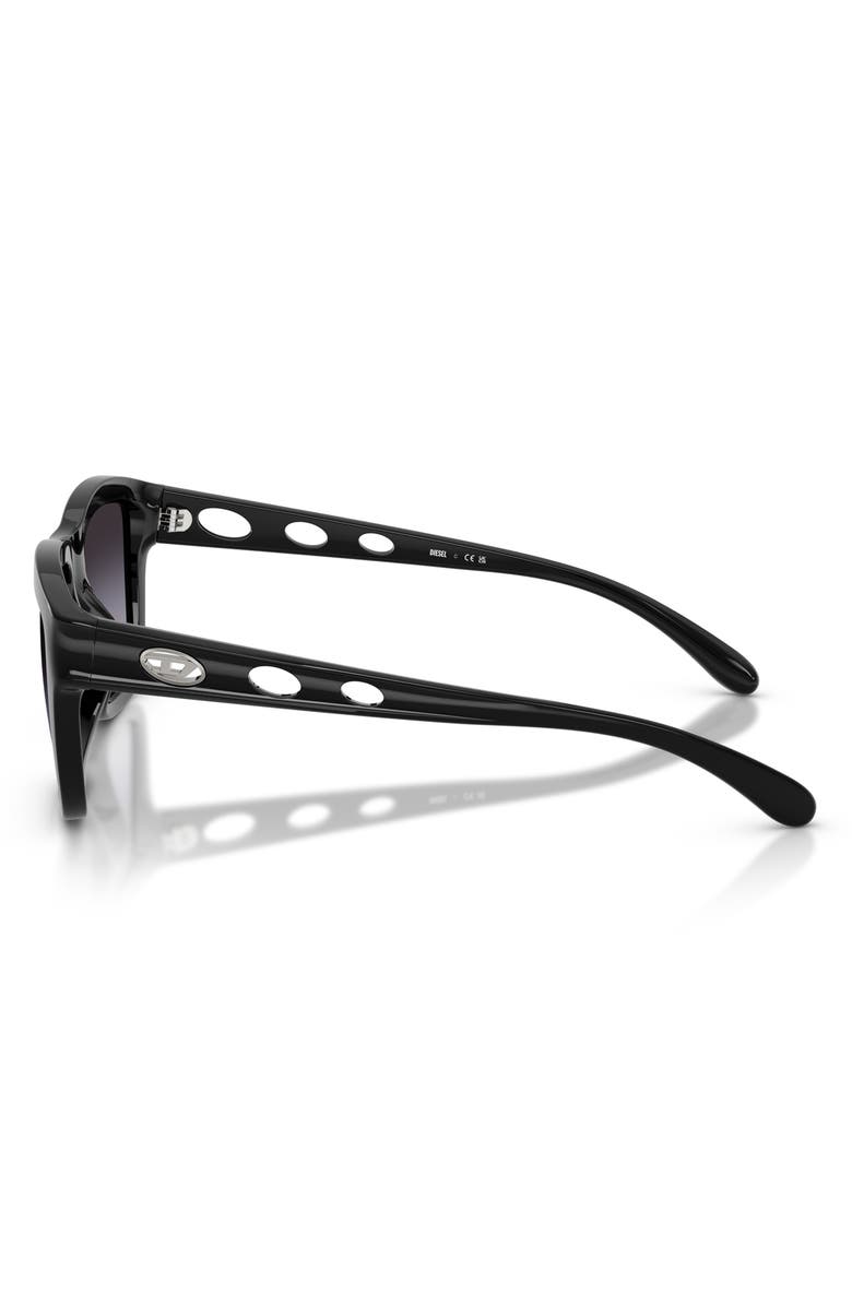 DIESEL<sup>®</sup> 55mm Gradient Square Sunglasses, Alternate, color, Shiny Black/ Gradient Grey