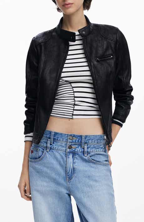 Desigual Faux Leather Moto Jacket