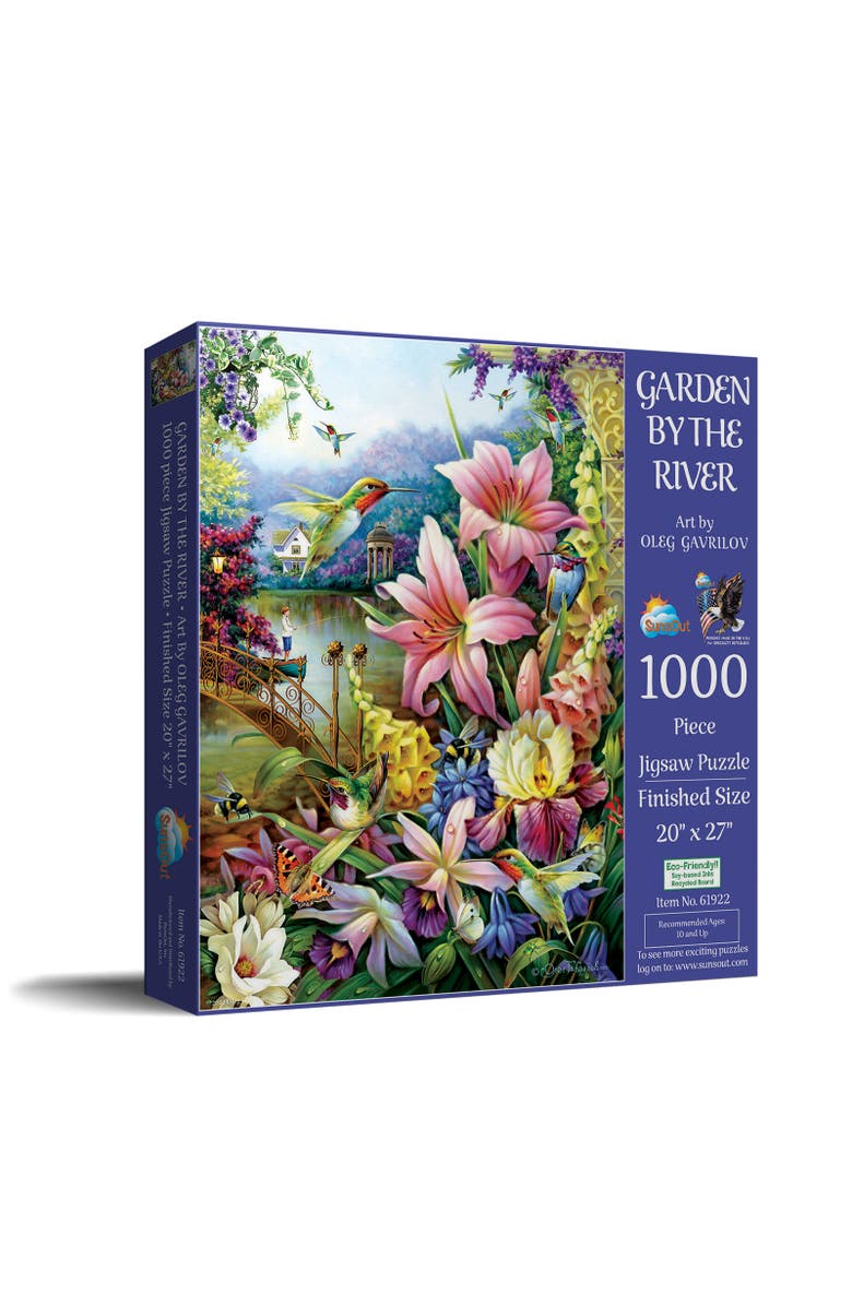 Sunsout Garden by the River 1000 piece Jigsaw Puzzle for Adults, Main, color, Multicolor