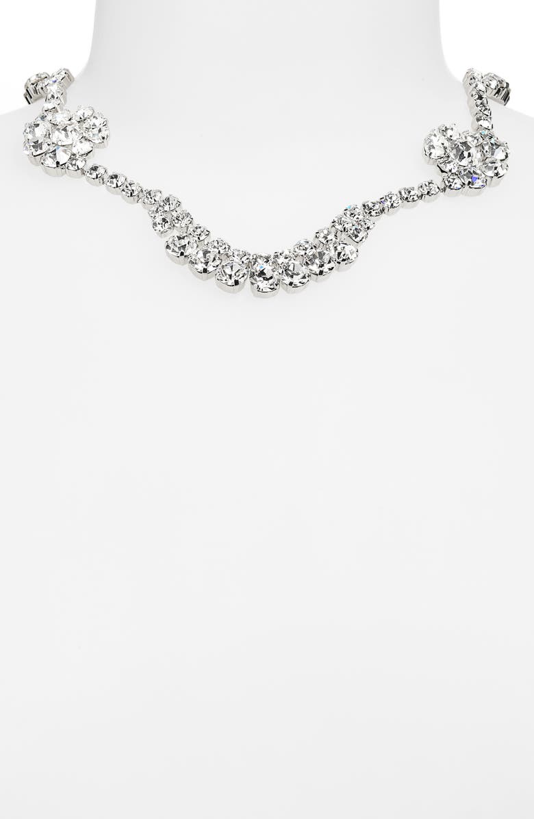 Simone Rocha Scalloped Crystal Sepal Necklace, Alternate, color, Crystal