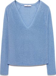 MANGO Shimmer V-Neck Sweater
