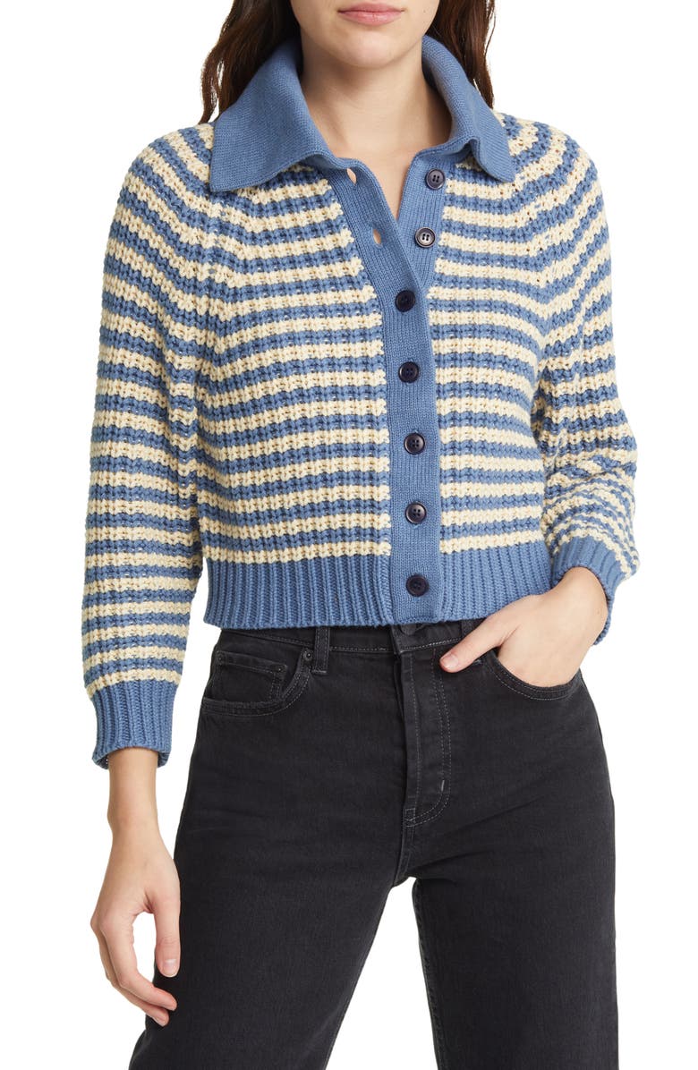 THE GREAT. The Stripe Cardigan, Main, color,