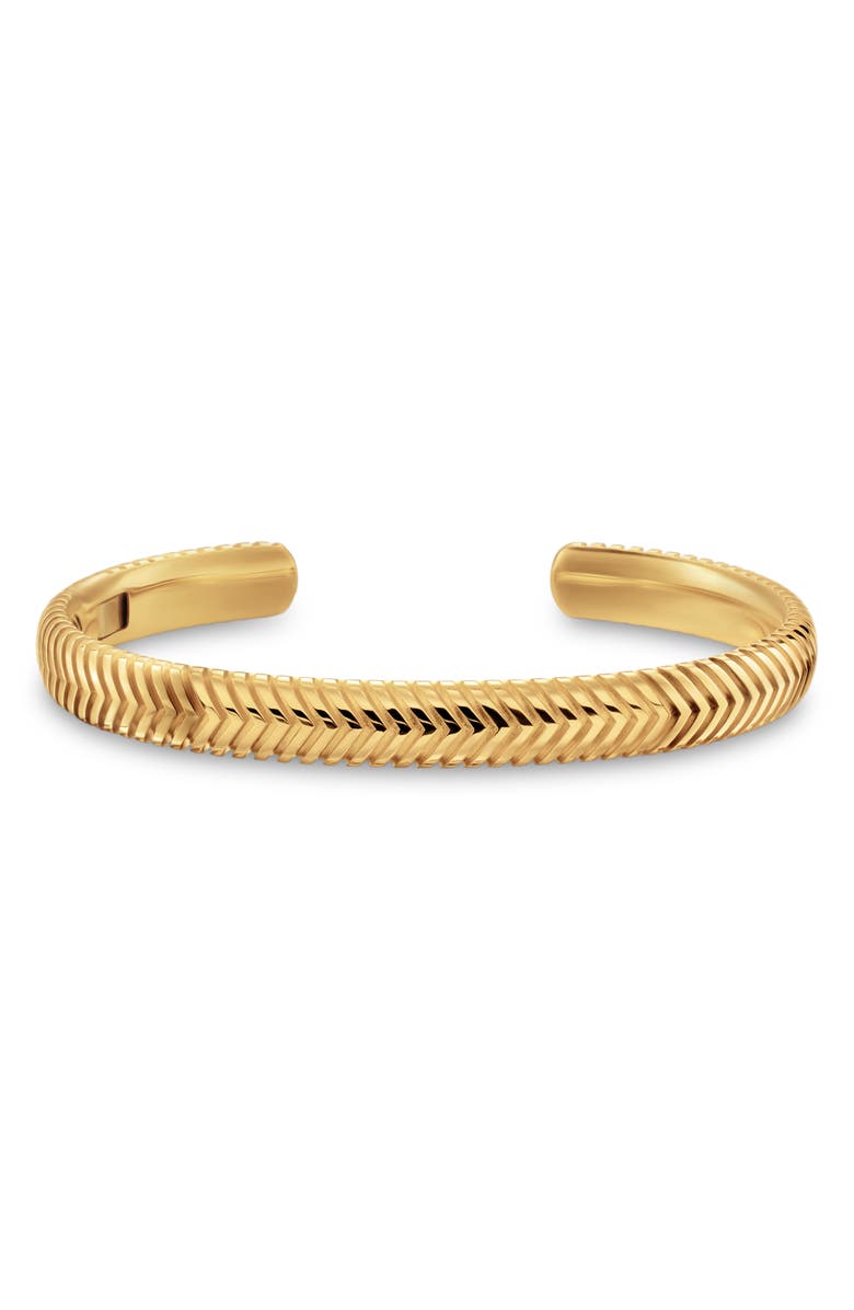 David Yurman Chevron Cuff Bracelet in 18K Yellow Gold, Alternate, color, Gold