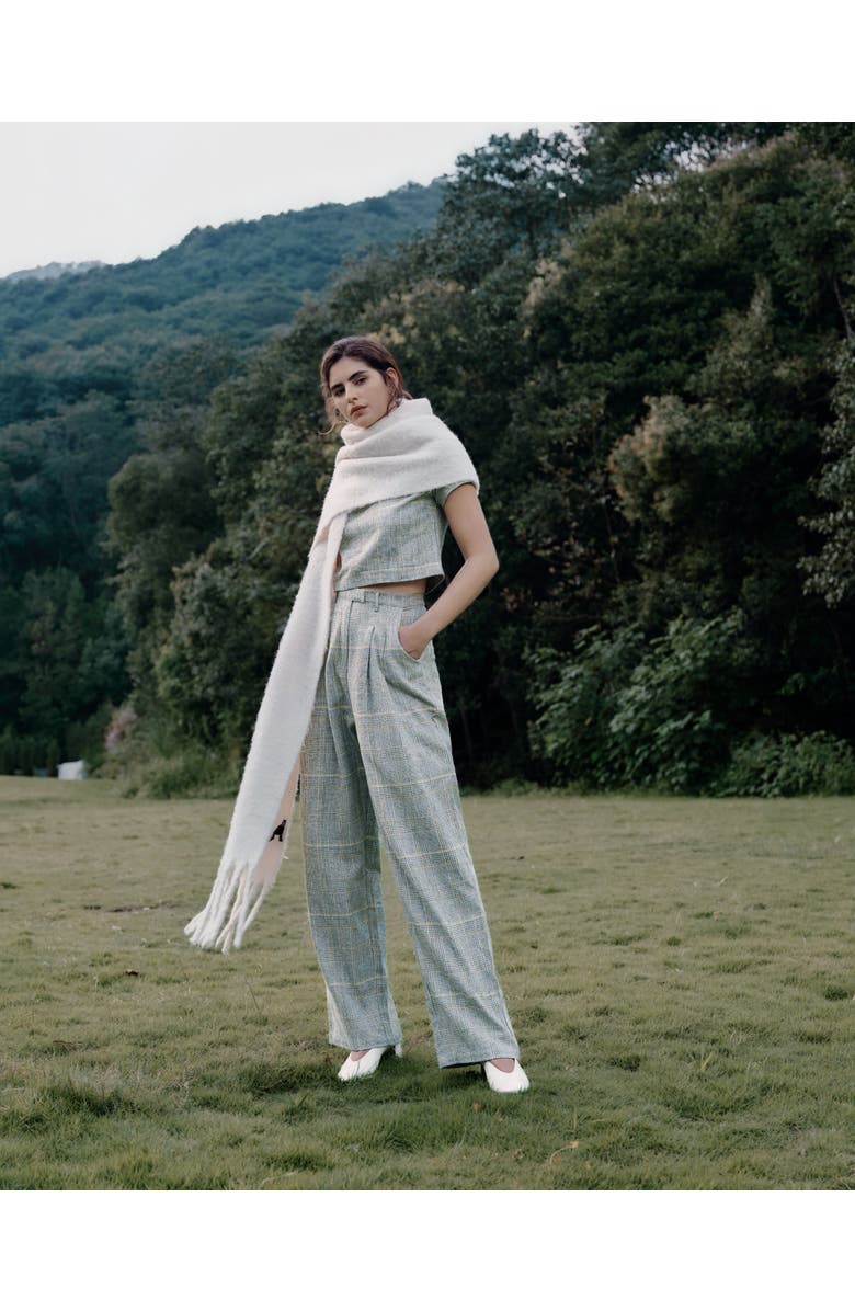 JUANA Plaid Theory High Rise Trousers, Alternate, color, Plaid