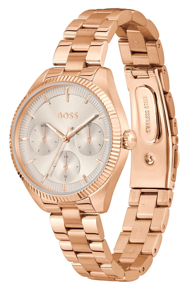 BOSS Sage Sport Bracelet Watch, 34mm, Alternate, color, Gray/ Rose Gold