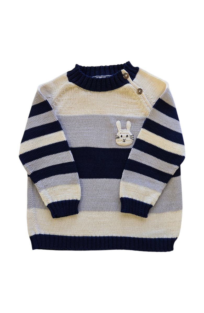 Melange Collection Bunny Striped Sweater, Main, color, Ivory