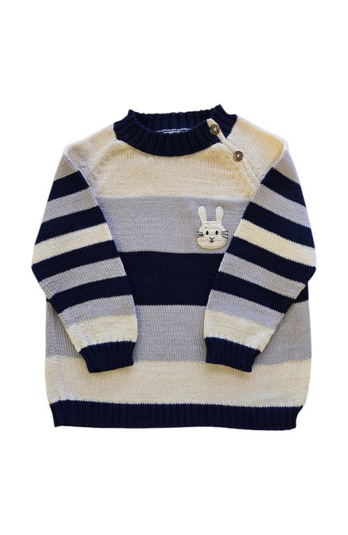Shop Melange Collection Bunny Striped Sweater In Ivory