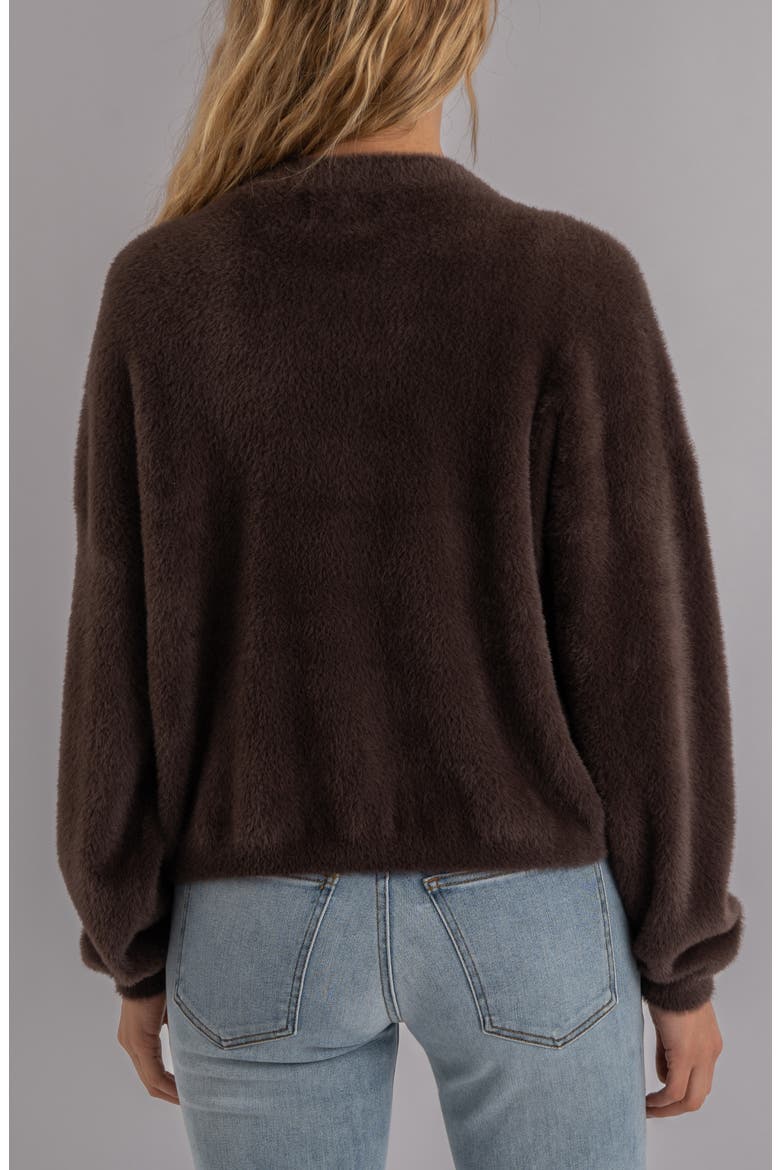 Jana Open Front Cardigan, Alternate, color, CHOCOLATE