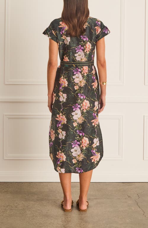 Aqua Blu Button Up Camilla Dress In Multi