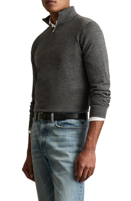 Reiss Derby Grey Marl Merino Wool Half-zip Funnel Neck Jumper In Gray