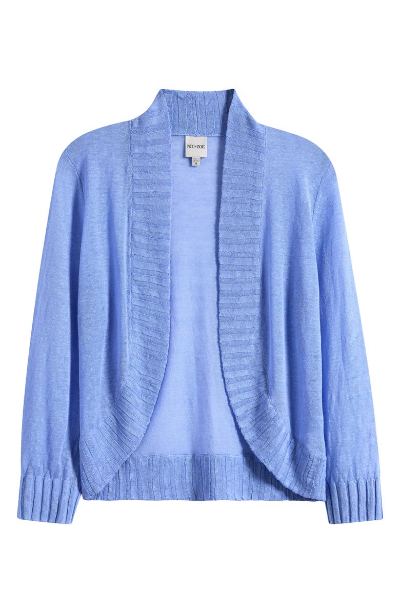 NIC+ZOE Linen Blend Bolero Cardigan, Alternate, color, Blue Iris