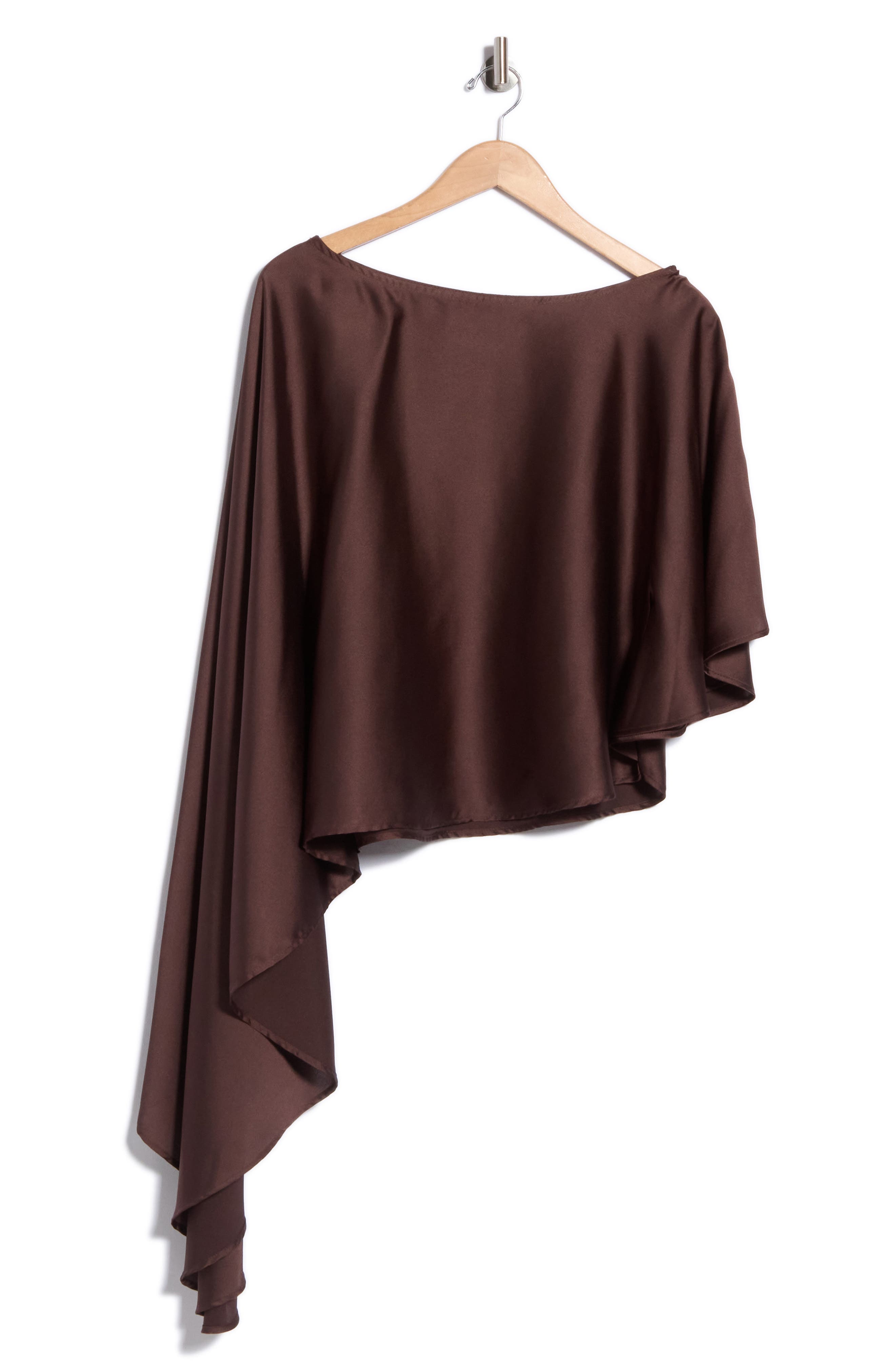 Asymmetric Satin Poncho Top