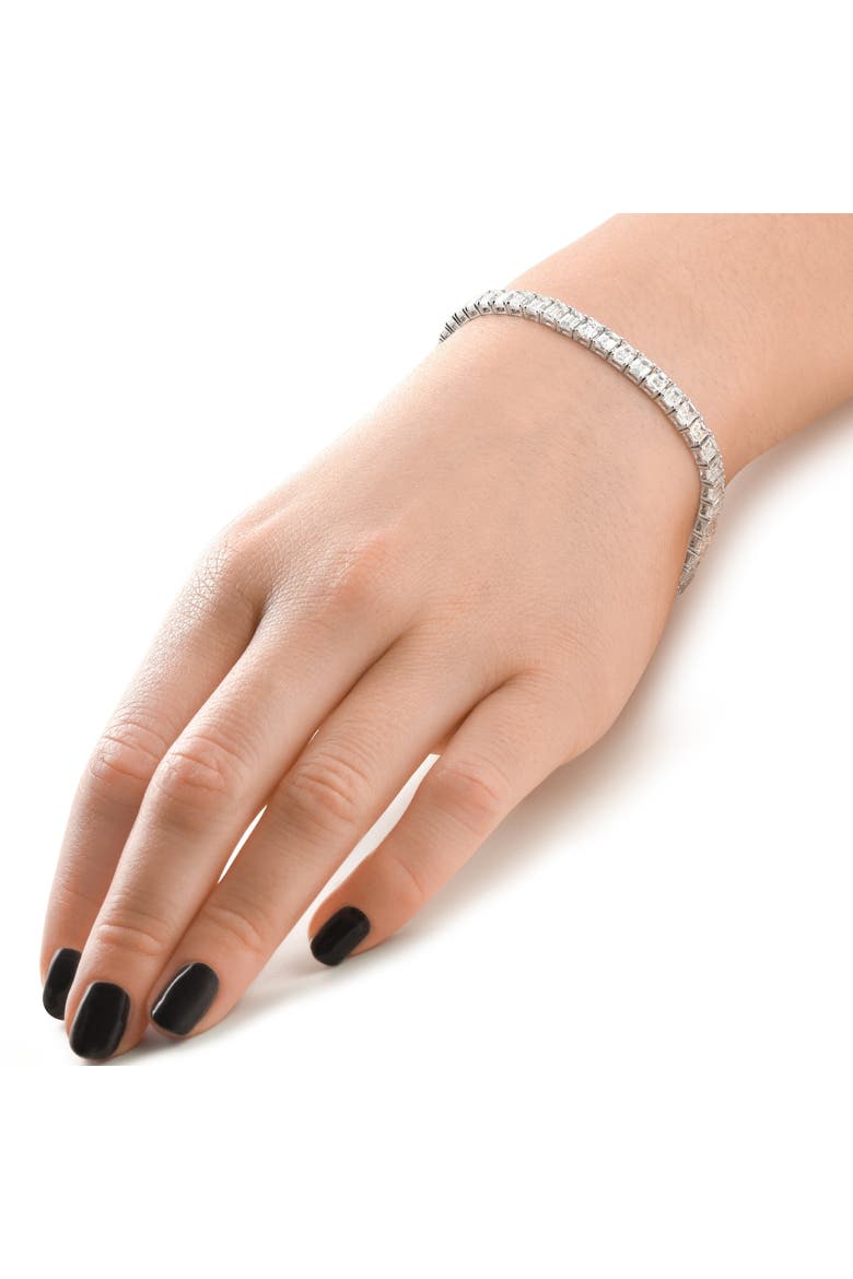 12.25Ct Emerald Cut Diamond Tennis Bracelet 7" 14k Gold Lab Grown, Alternate, color, 14k White Gold