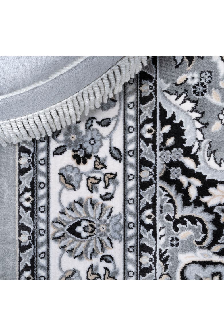 Palmette Modern Persian Floral Area Rug, Alternate, color, Gray/Ivory