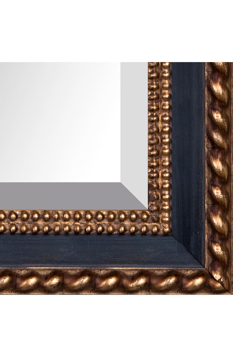 OVERSTOCK ART Verona Black and Gold Braid Framed Mirror - 8"x10", Alternate, color,