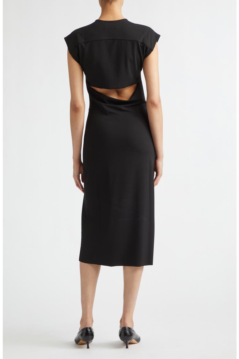 Back Slit Midi Dress, Alternate, color, BLACK
