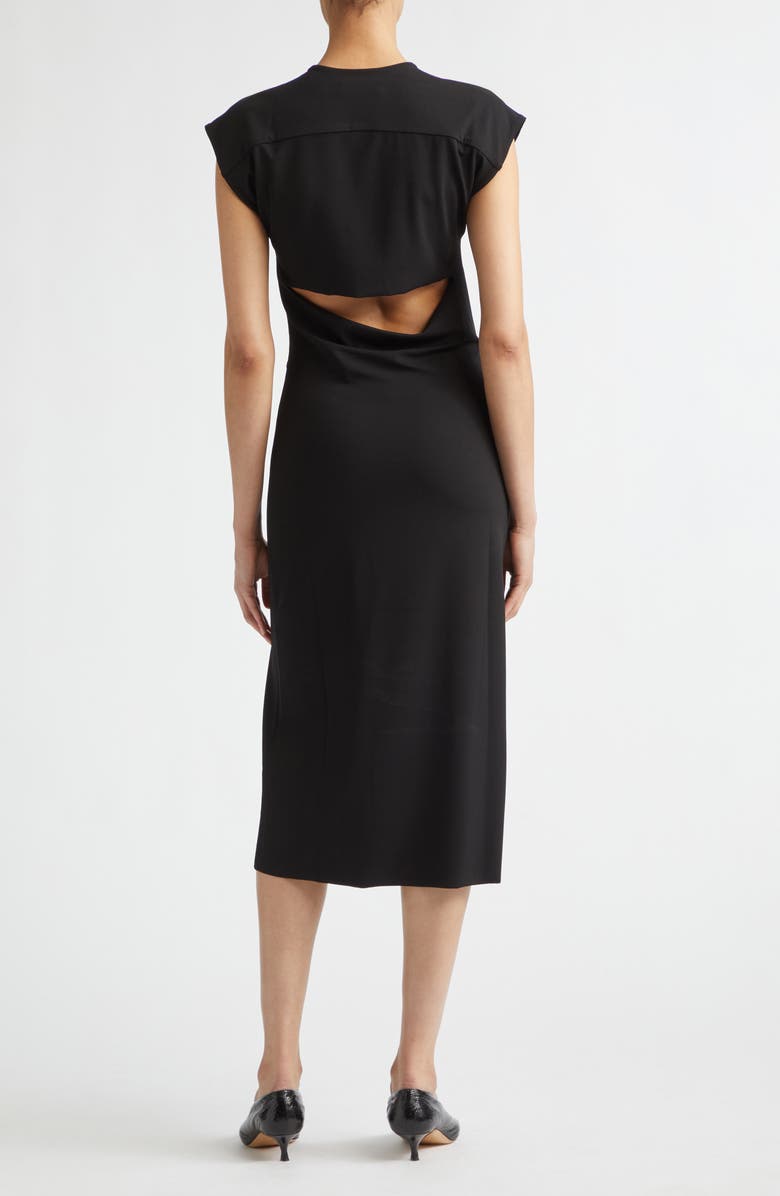 Jil Sander Back Slit Midi Dress, Alternate, color, Black