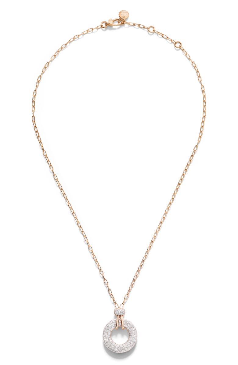 Pomellato Iconica Diamond Pendant Necklace, Alternate, color, Rose Gold / White Diamonds