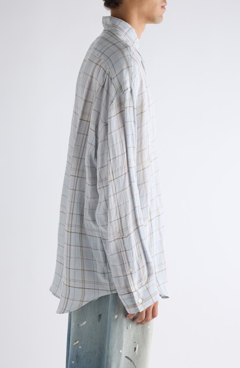 Acne Studios Setar Plaid Button-Up Shirt, Alternate, color, Grey/ Pink