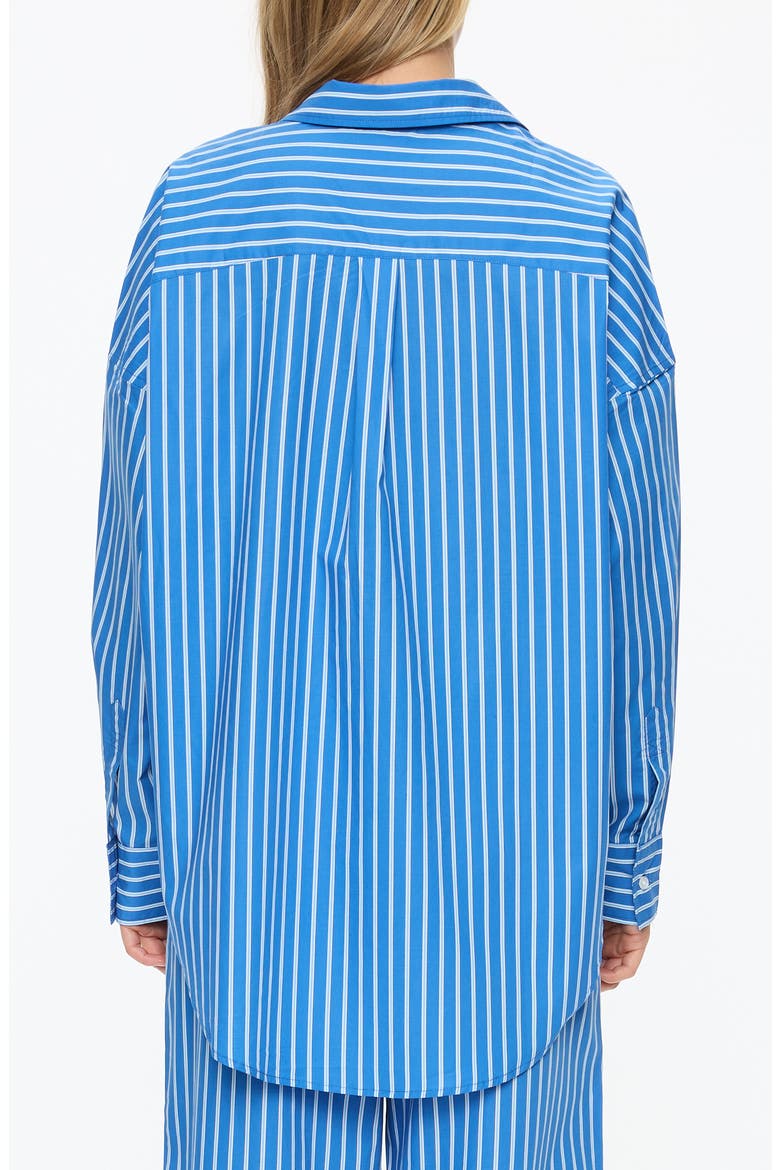 Mara Striped Long Sleeve Cotton Shirt, Alternate, color, INK BLUE/ SKY/ NAVY/ NATURAL