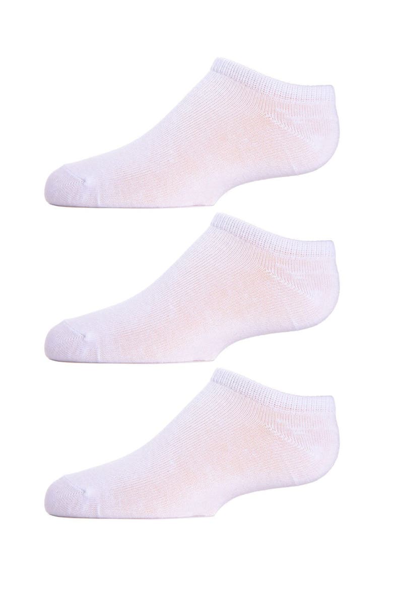 Kids Low Cut Cotton Blend Socks 3-Pack, Alternate, color, White