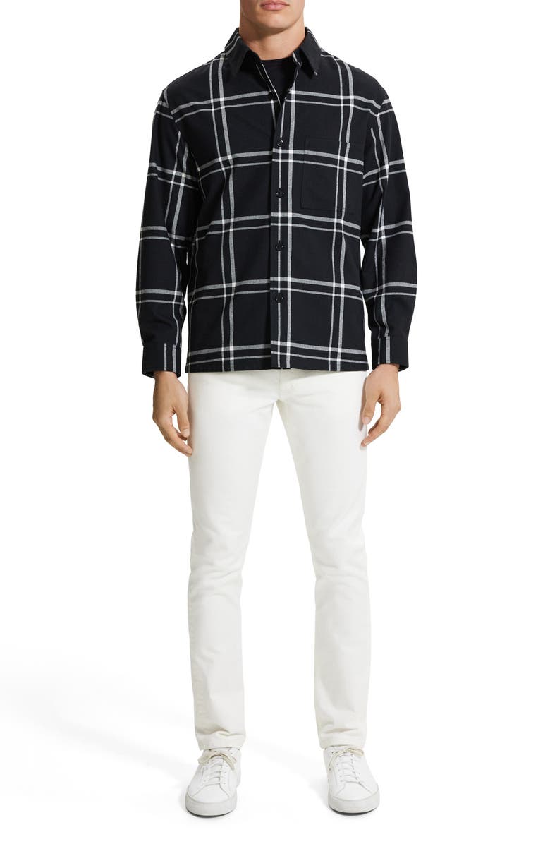 Theory Clyfford Waren Windowpane Shirt Jacket, Alternate, color, Bkmu