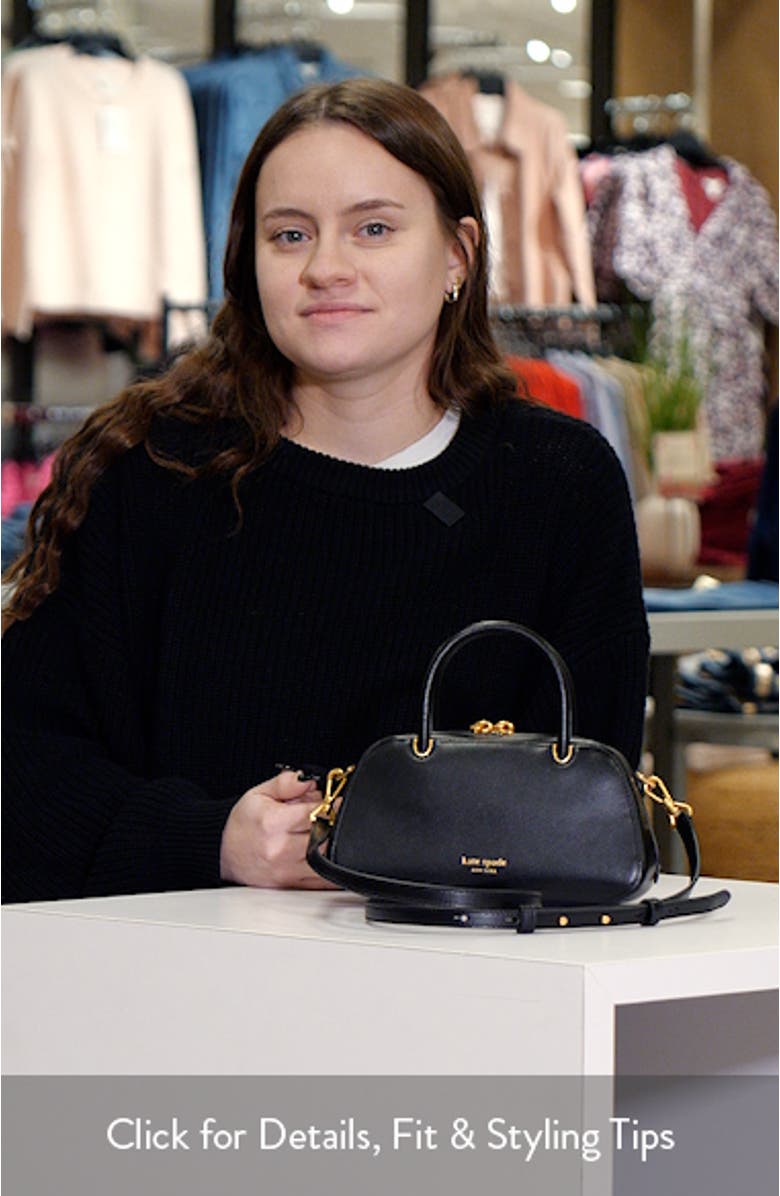 mini grace fine grain leather top handle bag, sales video thumbnail