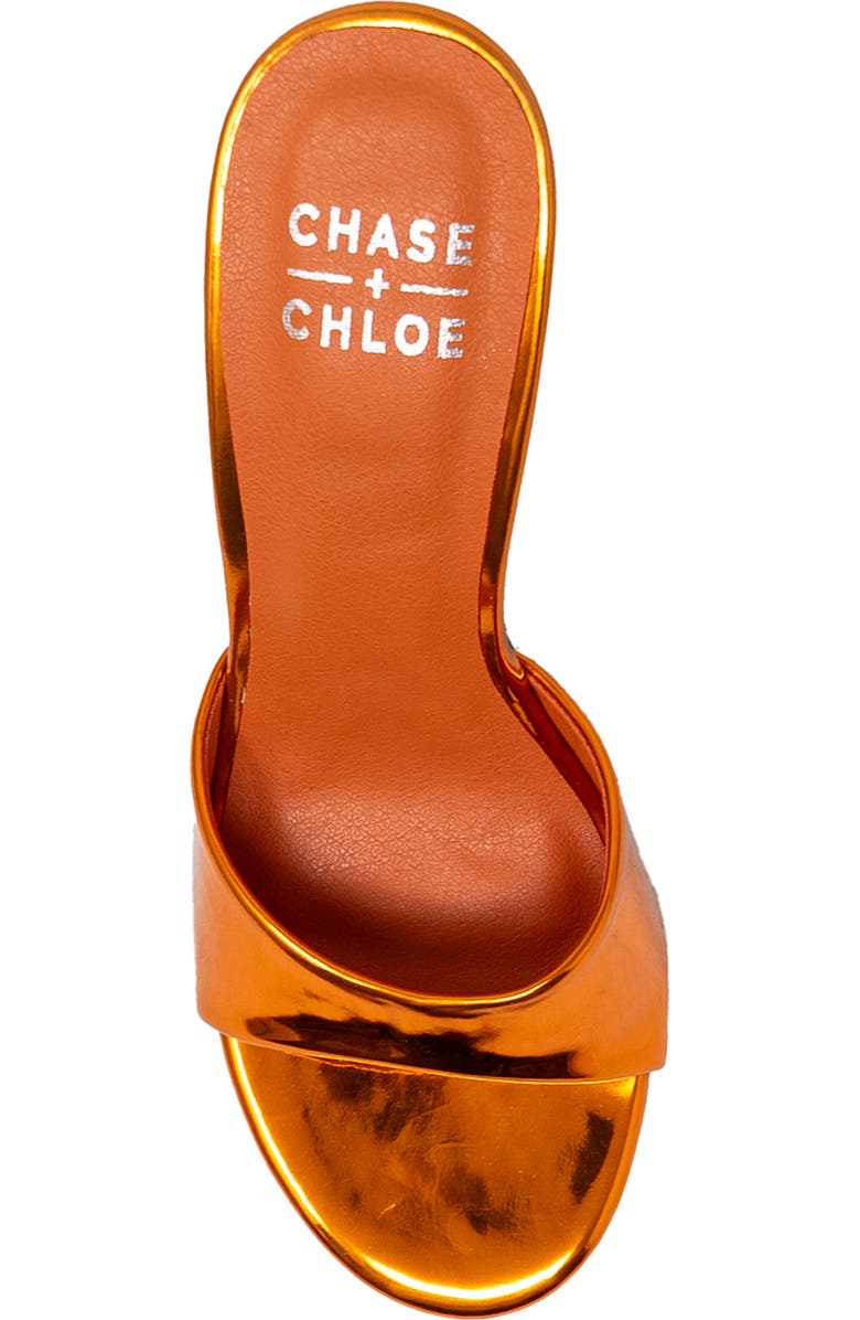 CHASE AND CHLOE Slide Stiletto Sandal, Alternate, color, Orange Mirror