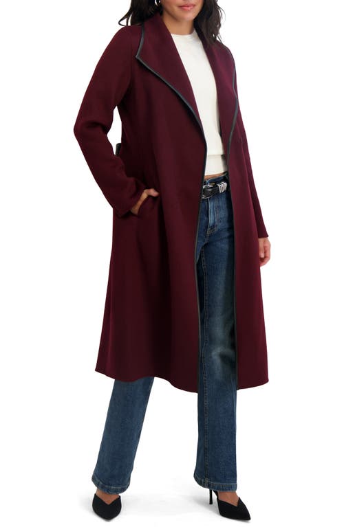 Tahari Juliette Wool Blend Coat In Burgundy