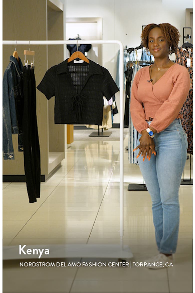 Zoey Textured Tie Front Crop Top video